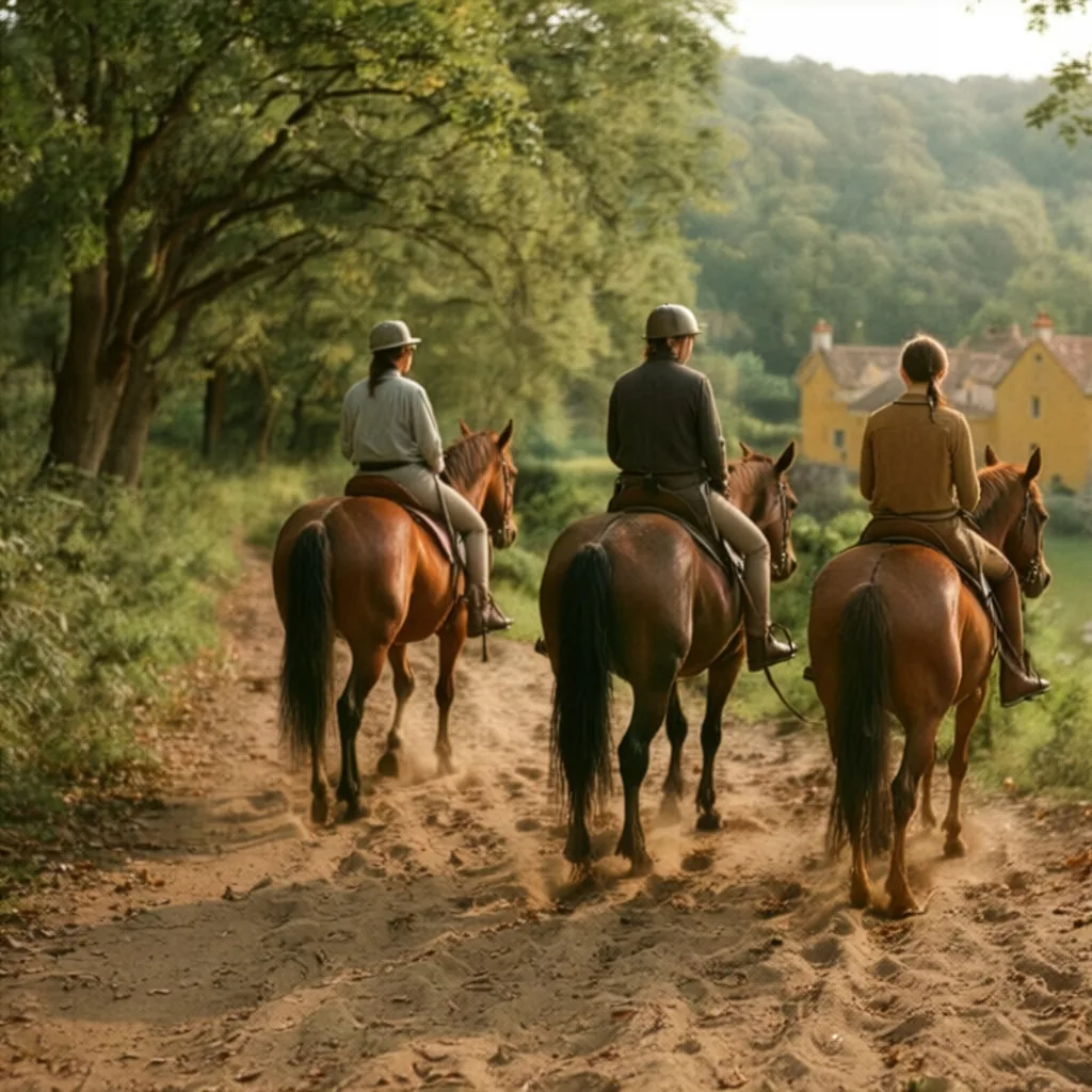 Balade à cheval en Dordogne, autour de Saint-Sauveur